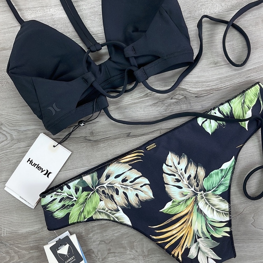 ☀️HURLEY ☀️RIP CURL☀️ ADJUSTABLE SURF TOP PALMETTO CHEEXY HIPSTER BIKINI - Picture 14 of 15